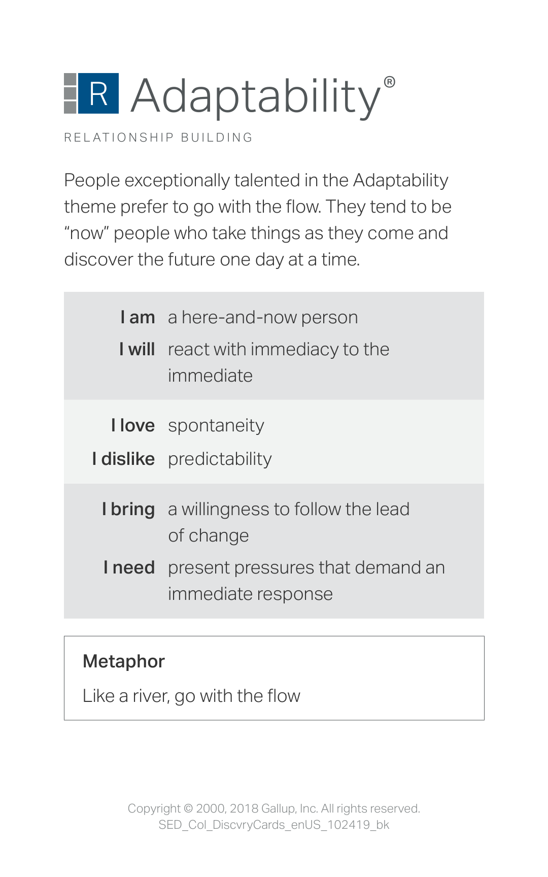 Talks about how people are adaptable